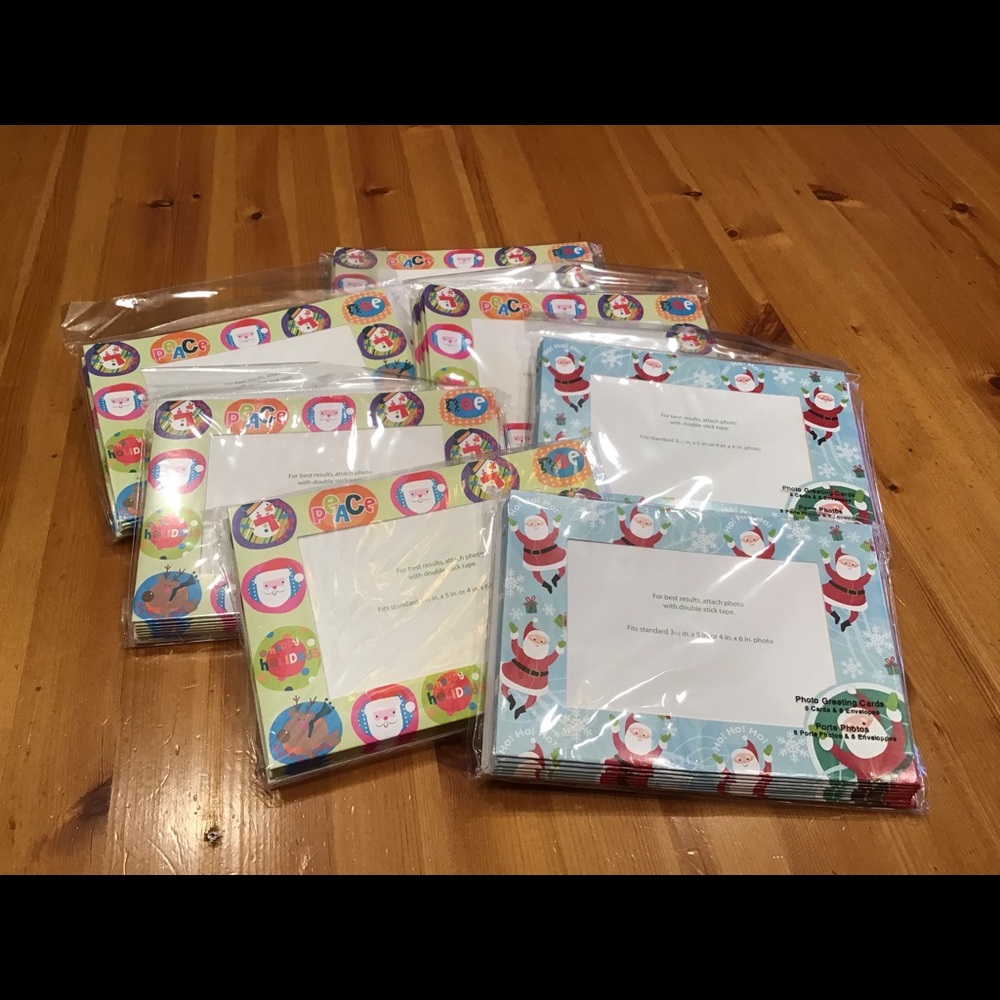 56 CHRISTMAS PHOTO INSERT CARDS 7 NEW PACKS 4x6 PICS